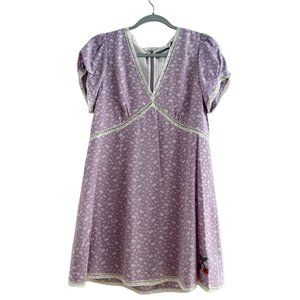 Floral V Neck Mini Dress NWOT Lilac